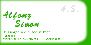 alfonz simon business card